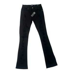 Sz Various Black Distressed Skinny stack Jeans